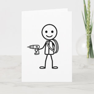 Stickmen At Work - The Electrician Card