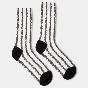 Sticks And Stones-Black, White And Mocha Stripes Socks