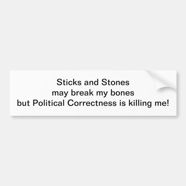 Sticks and Stones Bumper Sticker (Front)