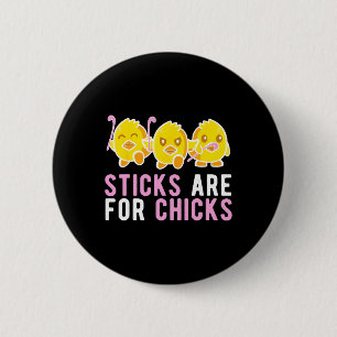 Sticks For Chicks Field Hockey Player Field Hockey 6 Cm Round Badge