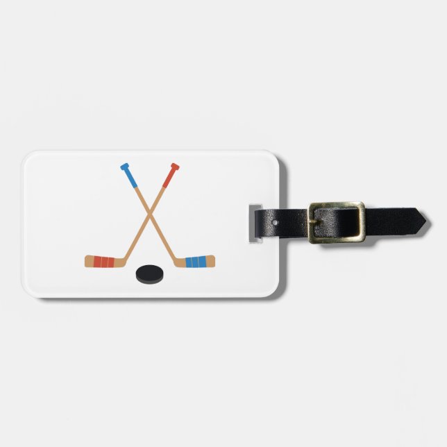Sticks & Puck Luggage Tag (Front Horizontal)