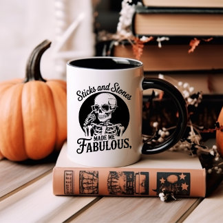 Sticks & Stones Snarky Skele Mug