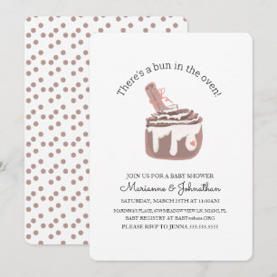 Sticky Bun In Oven Baby Shower  Invitation