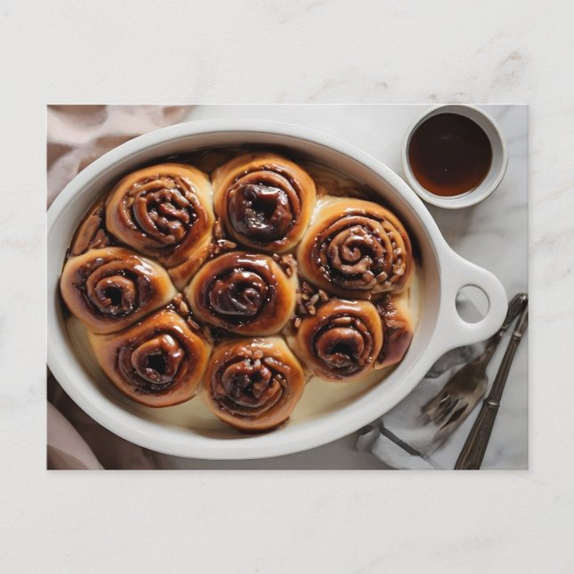 sticky buns in dish postcard (Front)