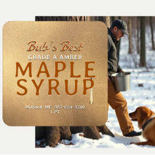 Sticky drip Grunge Label AMBER grade MAPLE SYRUP