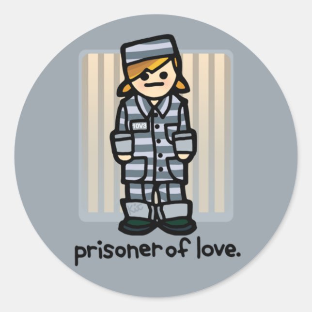 sticky fingers land you in jail. classic round sticker (Front)