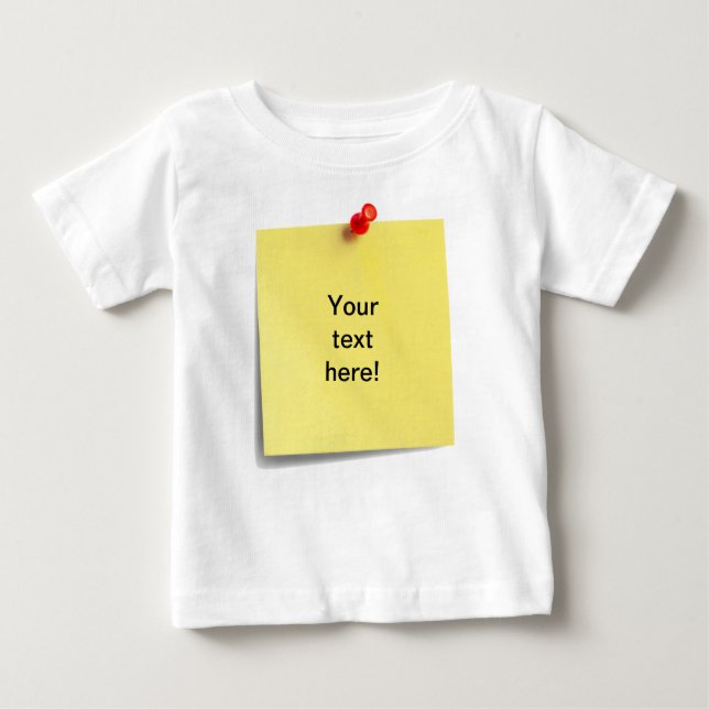 Sticky Note Baby T-shirt Template - Your Own Text! (Front)