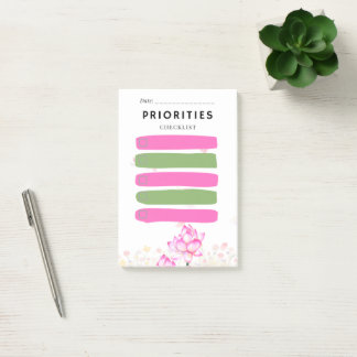 Sticky Note PRIORITY Checkbox Pink Lily