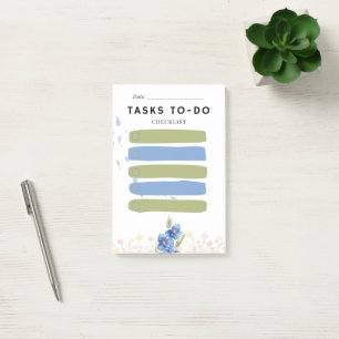 Sticky Note TASKS TO-DO Check Box Blue Orchid