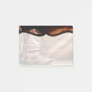 Sticky Notes Cowboy Boots Barn Wood Rustic Country