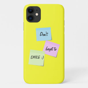 Sticky notes Cute pastel colours Smile Custom text Case-Mate iPhone Case