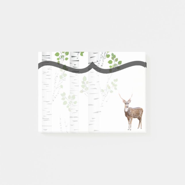 Sticky Notes Deer Doe Buck Woodland Hunting (Front)
