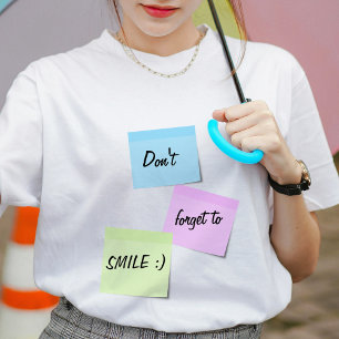 Sticky notes Smile customisable text T-Shirt