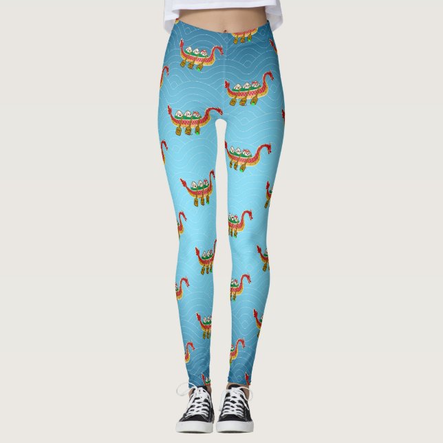 Sticky Rice Dumpling on Dragon Boat Festival Leggings (Front)