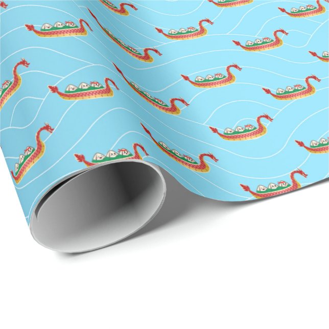 Sticky Rice Dumpling on Dragon Boat Festival Wrapping Paper (Roll Corner)