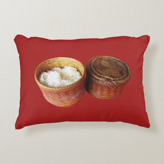 Sticky Rice [Khao Niao] Thai Lao Food Decorative Cushion (Front)