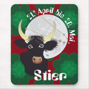 Stier 21. April bis 20. Mai Mausmatte Mouse Pad