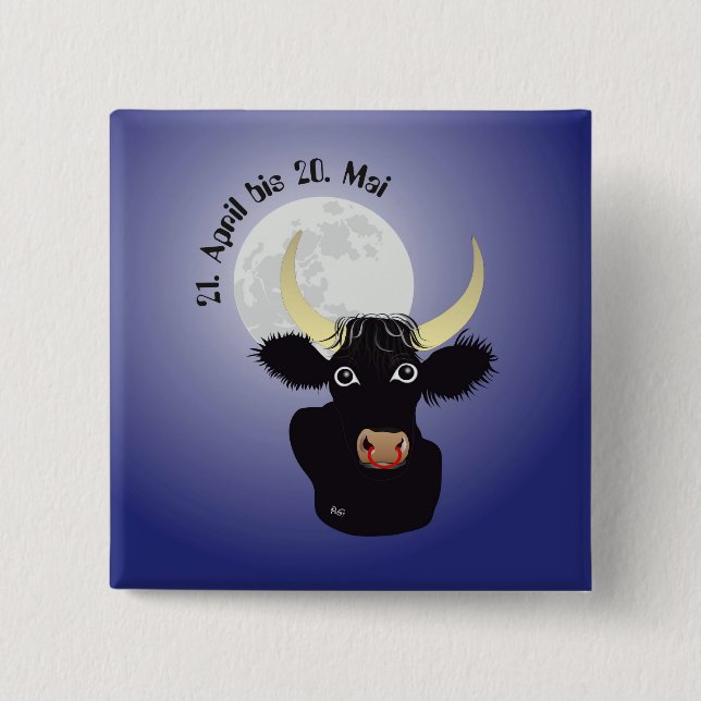 Stier Tierkreiszeichen Buttons (Front)