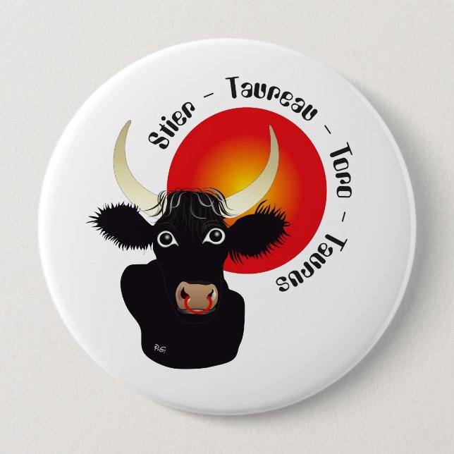 Stier Tierkreiszeichen Buttons (Front)