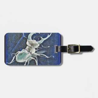 Stiff Competition Blue Stag Beetle Luggage Tag