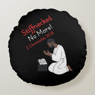 'Stiffnecked No More' Hebrew Israelite Design Round Cushion