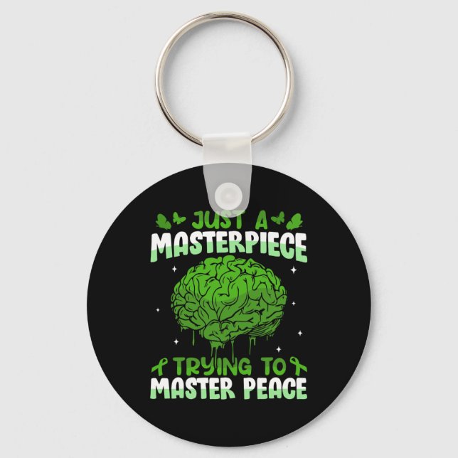 Stigma Mental Health Problems Awareness Mens  Key Ring (Front)