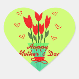 Stiker Heart to Mothers Day Heart Sticker