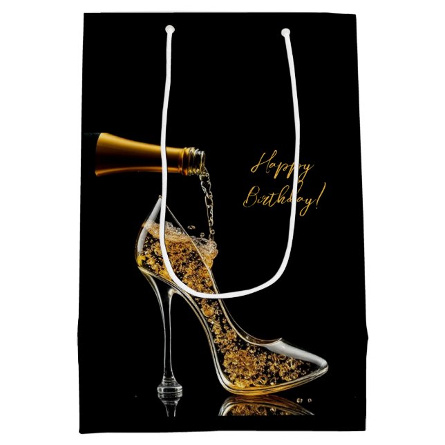 Stiletto and Sparkling Wine Gift Bag (Back)