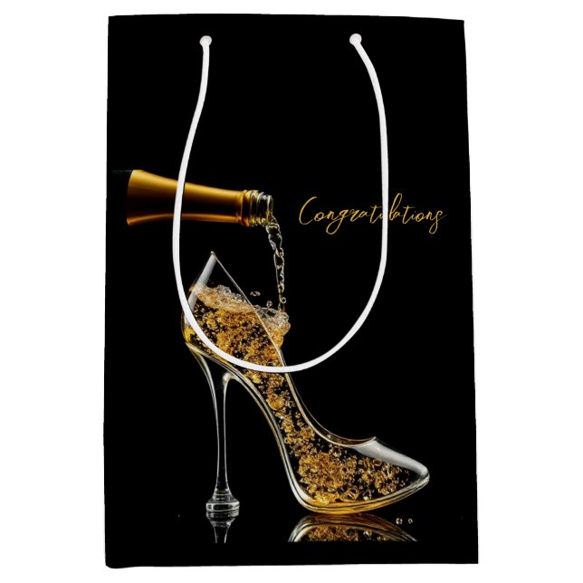 Stiletto and Sparkling Wine Gift Bag (Front)