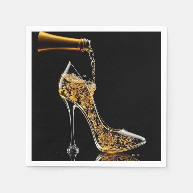 Stiletto and Sparkling Wine Napkin (Front)