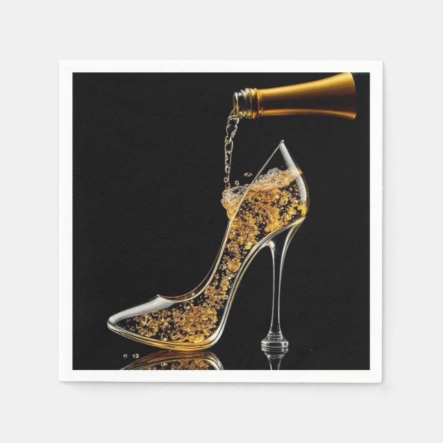 Stiletto and Sparkling Wine Napkin (Front)