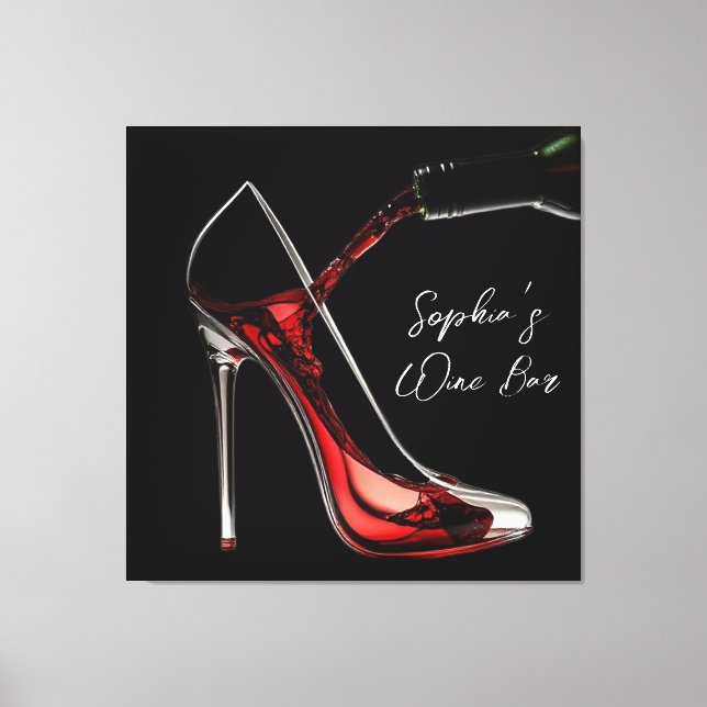 Stiletto and Wine-Wine Bar  Canvas Print (Front)