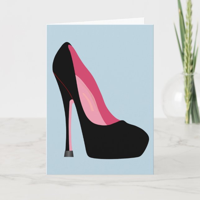 STILETTO HIGH HEELED SHOE BLANK GREETING CARD (Front)