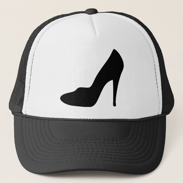stiletto high heeled shoe icon trucker hat (Front)