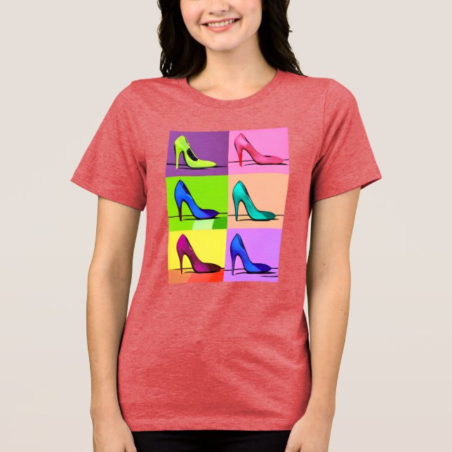Stiletto Pumps, High Heels Poster Art Tri-Blend Shirt (Front)
