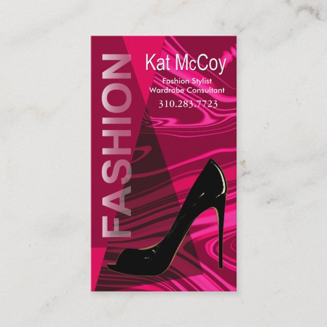 "Stiletto Style" - Fashion Stylist, Designer Business Card (Front)