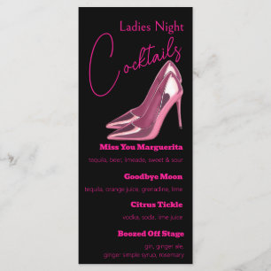 Stilettos Ladies Night Cocktail Party on Black Menu