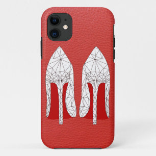 STILETTOS Mesh triangle style ON red leather iPhone 11 Case
