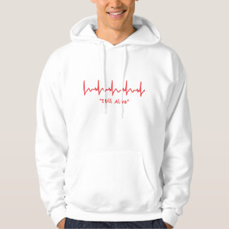 Still Alive – Minimal Heartbeat Dark Humor Design Hoodie