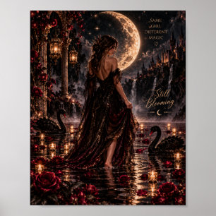 Still Blooming Gothic Moonlit Goddess Poster