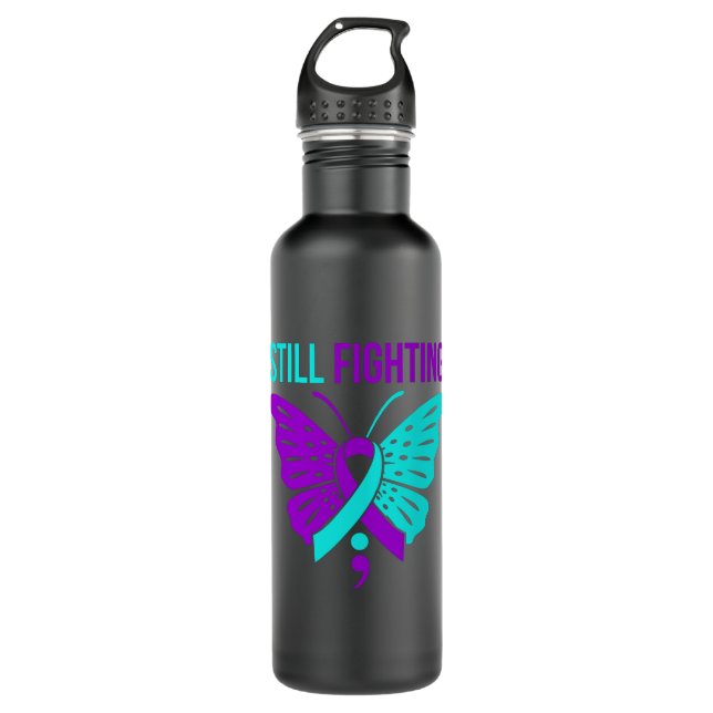 Still Fighting Happy Suicide Awareness Support 710 Ml Water Bottle (Front)