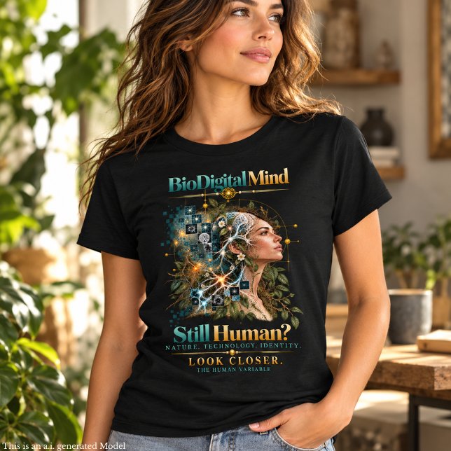 Still Human? The Human Variable - Neural Nature T-Shirt (Wear the question. A statement where nature, technology and identity meet.)