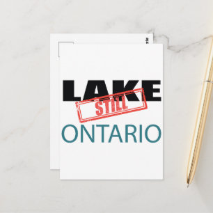 Still Lake Ontario Vintage Red Stamp Art Postcard