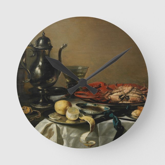 Still Life, 1643 (oil on panel) Round Clock (Front)