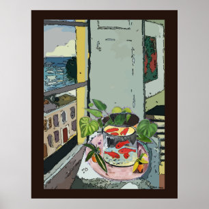 Still Life and Fish from Window Poster