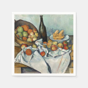 Still Life Apples Basket Cezanne Painting Art Napkin