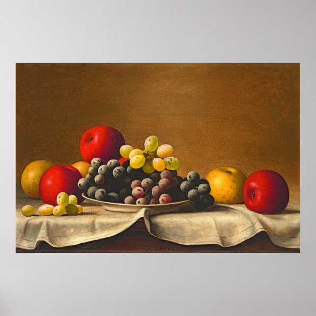Still Life, Apples, Grapes, Barton Stone Hays Poster (Front)
