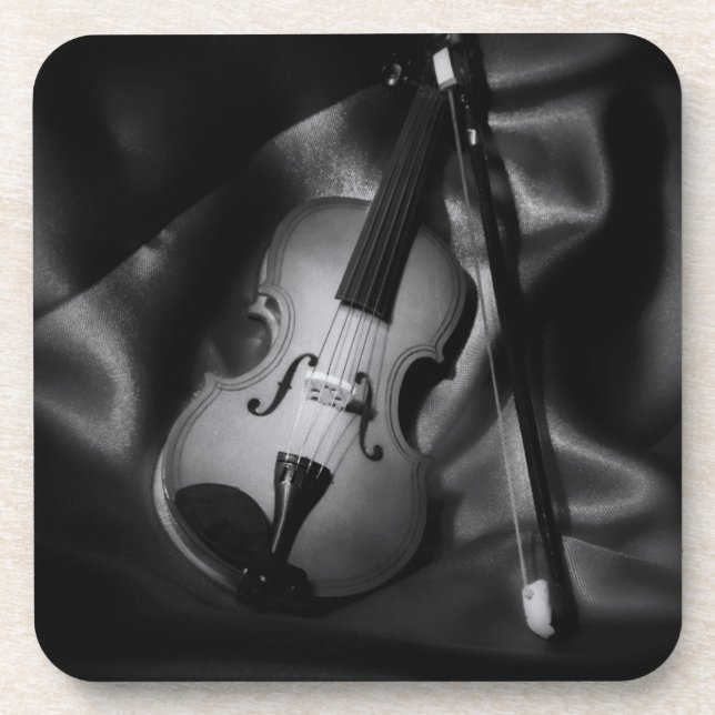 Still-life b&W image of a violin Coaster (Front)
