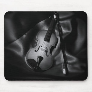 Still-life b&W image of a violin Mouse Pad
