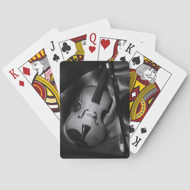 Still-life b&W image of a violin Playing Cards (Back)